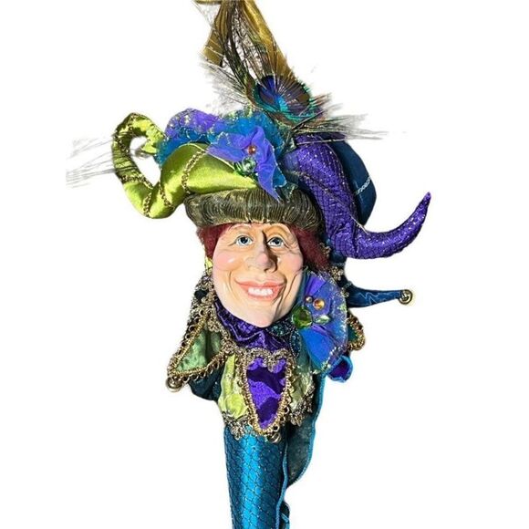 Katherine's Collection Kleski Alantini Harlequin Mardis Gras Hanging Cones Set o - Picture 2 of 6